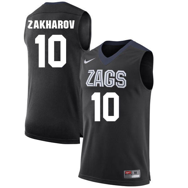 Men #10 Pavel Zakharov Gonzaga Bulldogs College Basketball Jerseys Sale-Black - Click Image to Close
